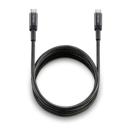 Cable NGS KNOT 65W-3 USB-C 3m Negro Carga Rápida 65W USB 2.0 Ultra Resistente
