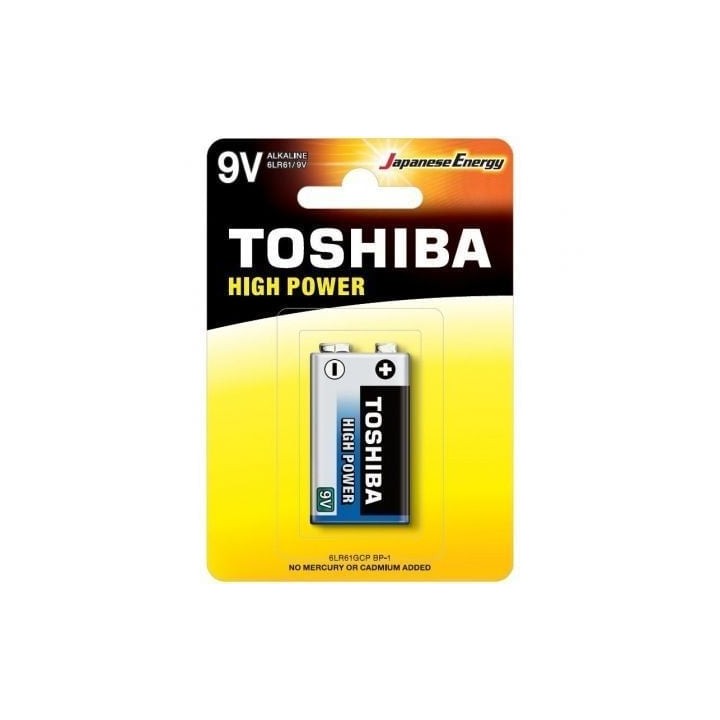 Pila TOSHIBA 6LR61 9V Alcalina Alto Rendimiento Sin Metales Pesados