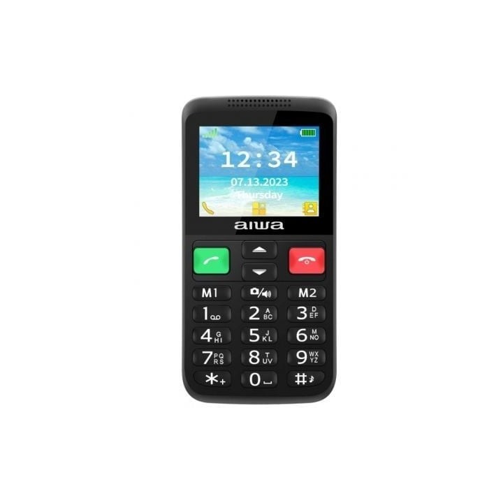 Teléfono móvil AIWA FPH-S200-4G Dual SIM, 4G LTE, Pantalla 2,4″, Botón SOS, Negro