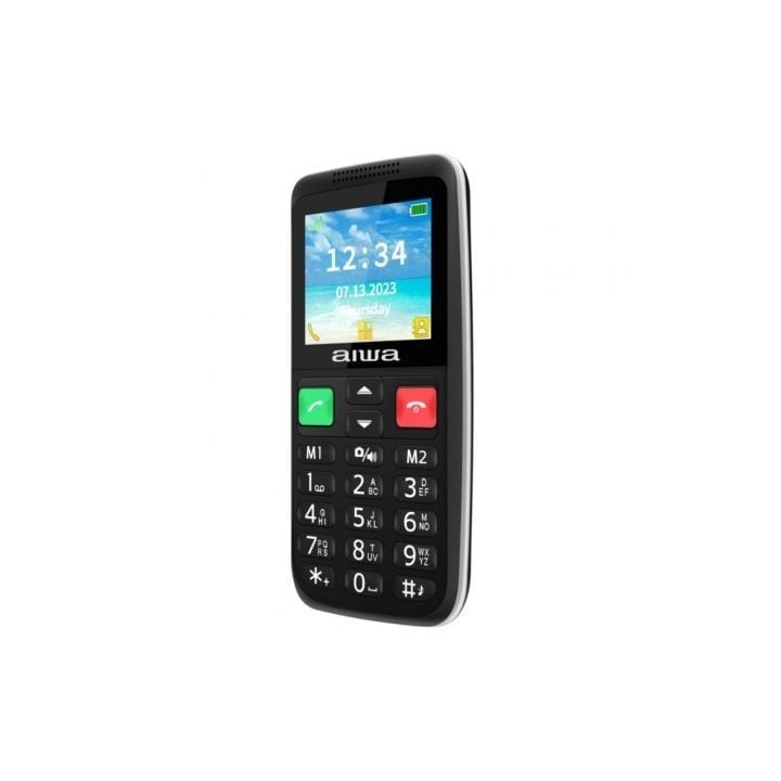 Teléfono móvil AIWA FPH-S200-4G Dual SIM, 4G LTE, Pantalla 2,4″, Botón SOS, Negro