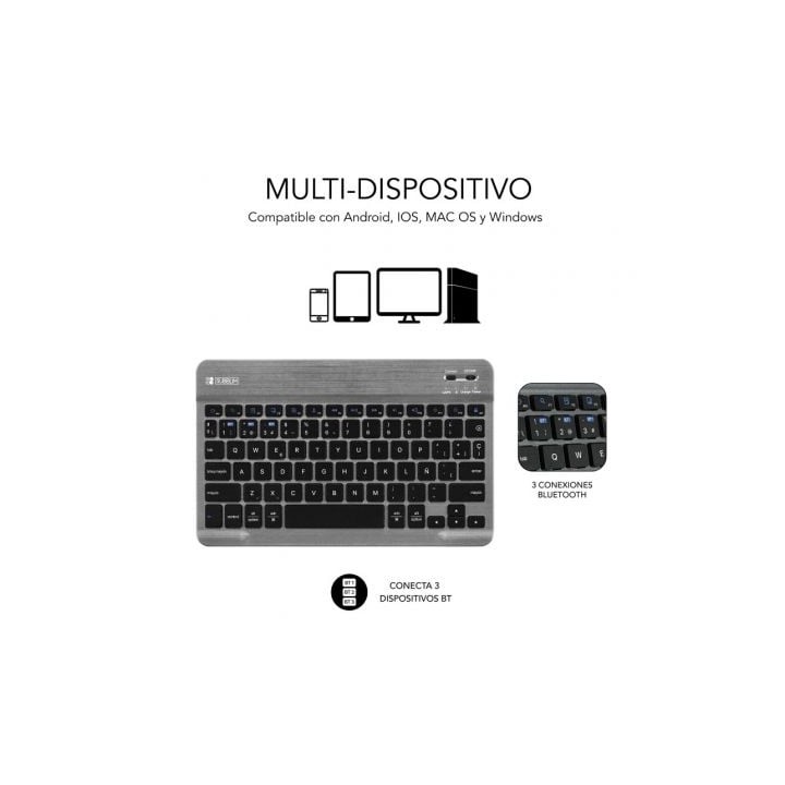Funda teclado Bluetooth 5.2 QWERTY español Subblim Galaxy Tab A9+ 11″ multipunto, magnética, resistente