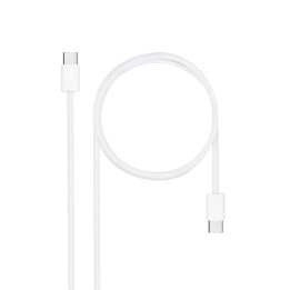Cable USB-C Nanocable 10.01.6001-CO 60W 3A 1m Blanco Carga Rápida Algodón