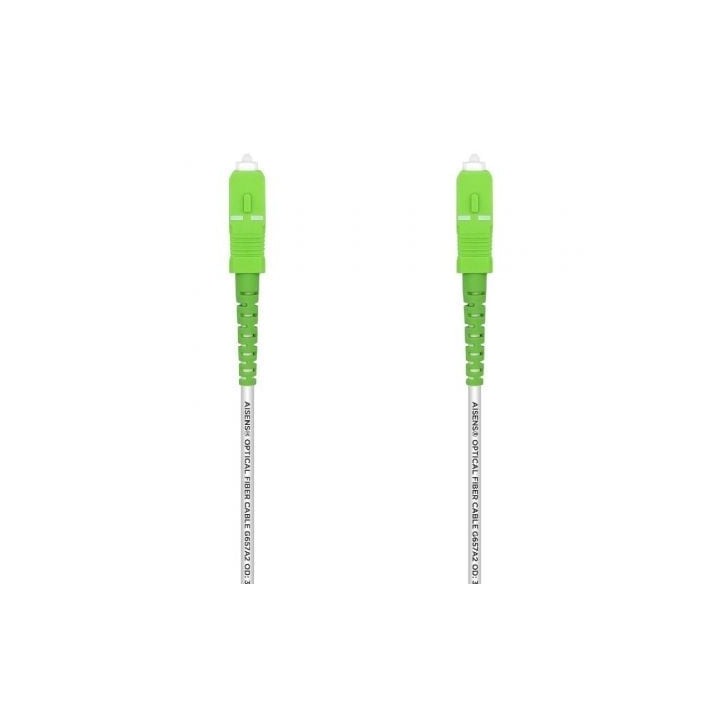 Cable fibra óptica AISENS A152-0498 SC/APC-SC/APC 10m G657A2 monomodo blanco LSZH