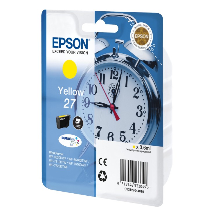 Tinta Epson 27 T2704 Amarillo 3.6ml 300pág(C13T27044012