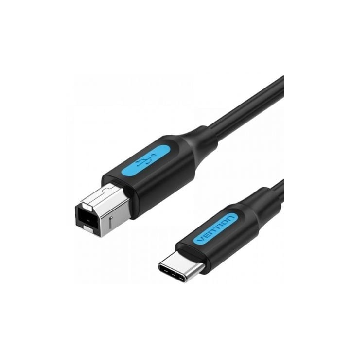 Cable USB Vention CQUBF USB 2.0 Tipo-C a Tipo-B 480Mbps 1m Negro