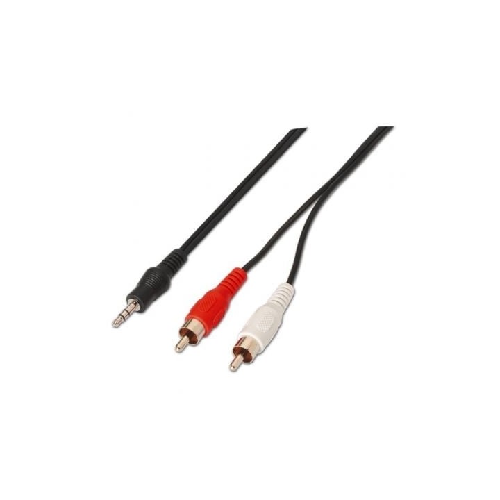 Cable AISENS A128-0147 Jack 3.5mm Macho a 2 RCA Macho 1.5m Negro