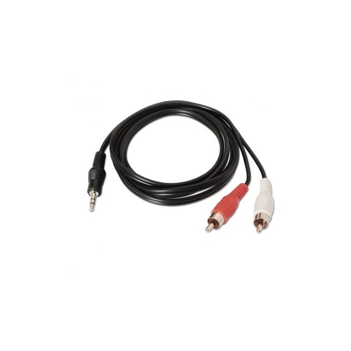 Cable AISENS A128-0147 Jack 3.5mm Macho a 2 RCA Macho 1.5m Negro
