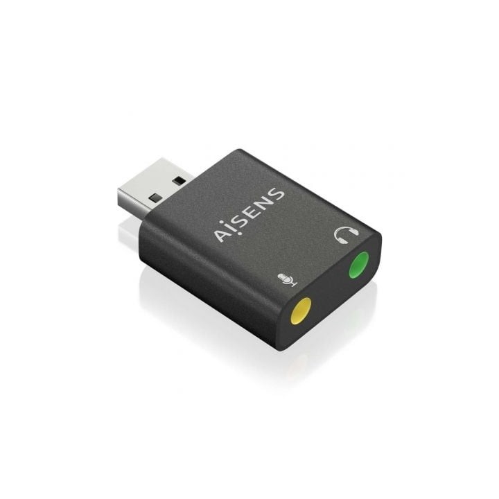 Tarjeta de Sonido AISENS A106-0768 USB-A Conversor Audio 16/24bit Plug&Play Negro