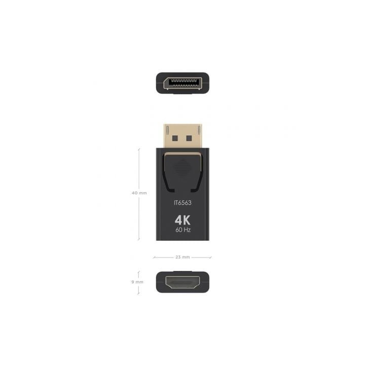 Conversor DisplayPort AISENS A125-0908 4K@60Hz DP/M a HDMI/H Audio HDCP Negro