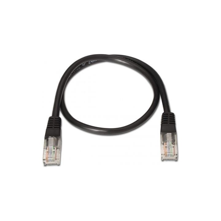 Cable de red AISENS A135-0257 Cat.6 UTP 0.5m AWG24 Negro 100% cobre