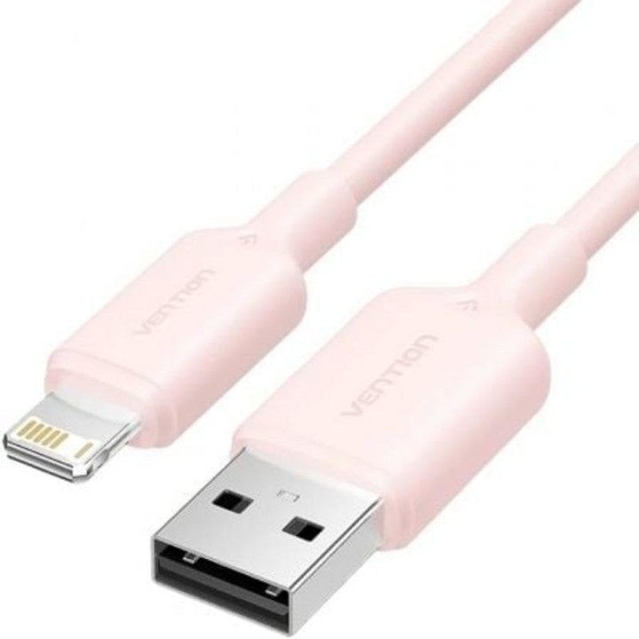 Cable USB Lightning Vention LAMPF 1m 2,4A 480Mbps Rosa