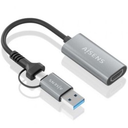 Conversor HDMI AISENS A109-0913 USB-A USB-C Macho HDMI 1080P 15cm Gris