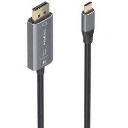 Cable Conversor AISENS A109-0880 USB-C/DisplayPort 8K 1.8m Negro bidireccional aluminio