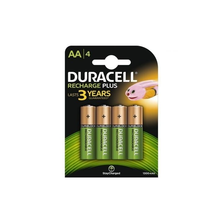 Pila AA Duracell HR6-B 1300mAh Recargable NiMH Pack 4 Multicolor