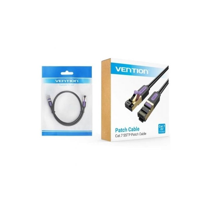 Cable de red Vention ICDBI Cat.7 3m S/FTP 10Gbps negro chapado en oro