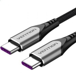 Cable USB-C Vention TAEHG 1.5m 100W 480Mbps Gris Reforzado Nylon