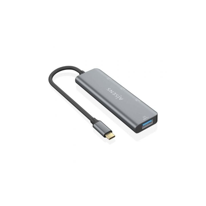 Hub AISENS 4 puertos USB 3.2 Gen1 5Gbps modelo A109-0762 Slim Plug&Play Gris
