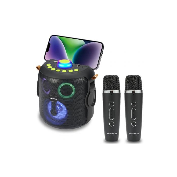 Altavoces Daewoo Karaoke Inalámbricos Bluetooth 15W con micrófono y luces LED