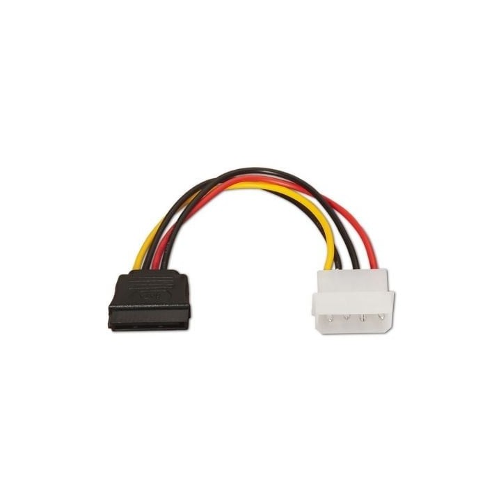 Cable alimentación SATA AISENS A131-0158 16cm 100% cobre Molex 4pin a SATA 15p hembra