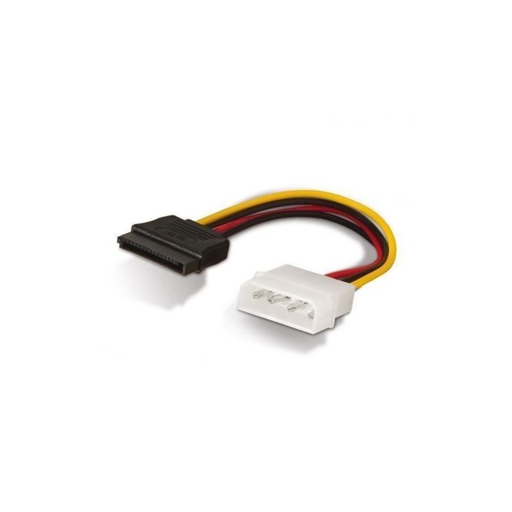 Cable alimentación SATA AISENS A131-0158 16cm 100% cobre Molex 4pin a SATA 15p hembra