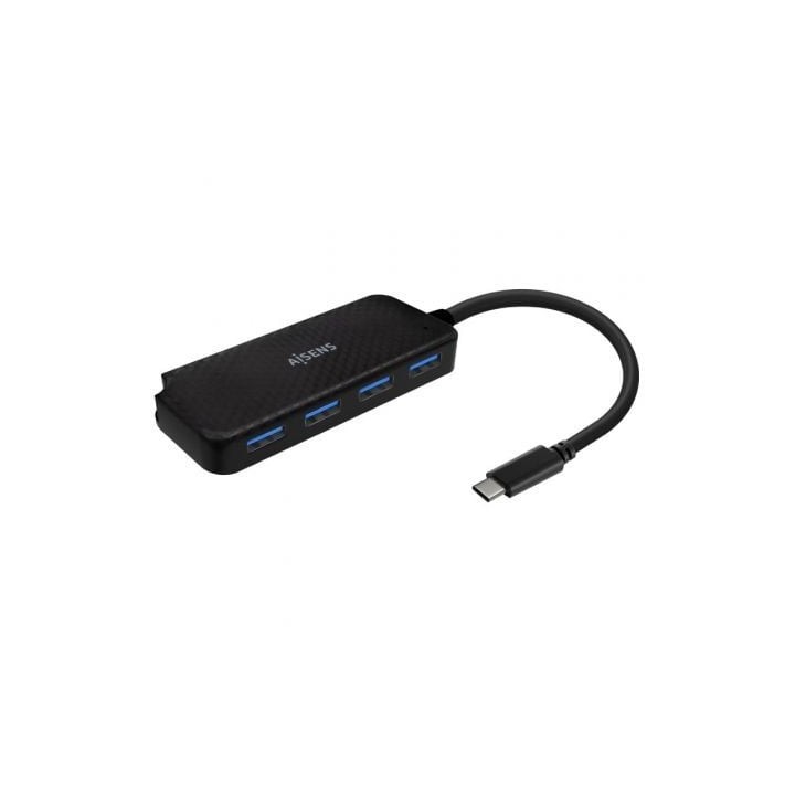 Hub AISENS 4 puertos 5Gbps modelo A109-0715 ultradelgado protección sobrecorriente