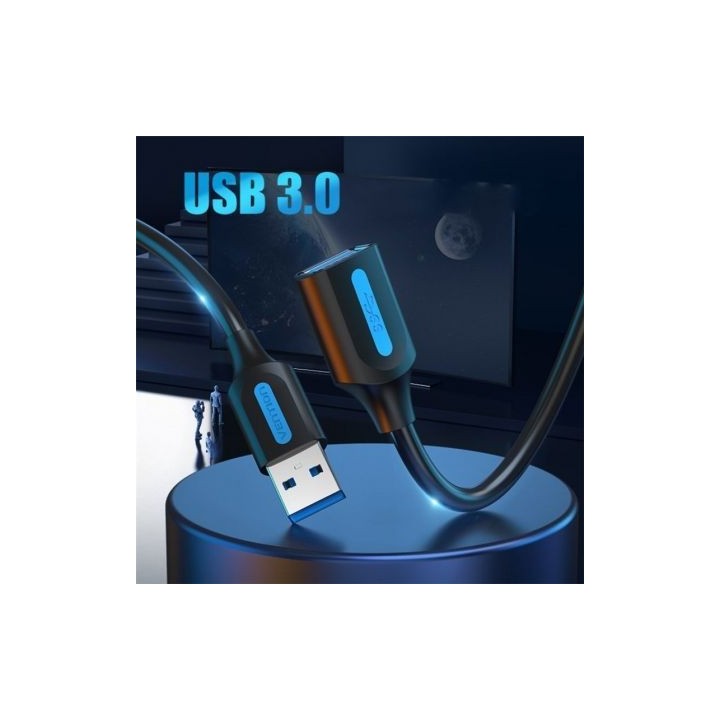 Cable Alargador USB 3.0 Vention CBHBD 5Gbps 50cm Negro