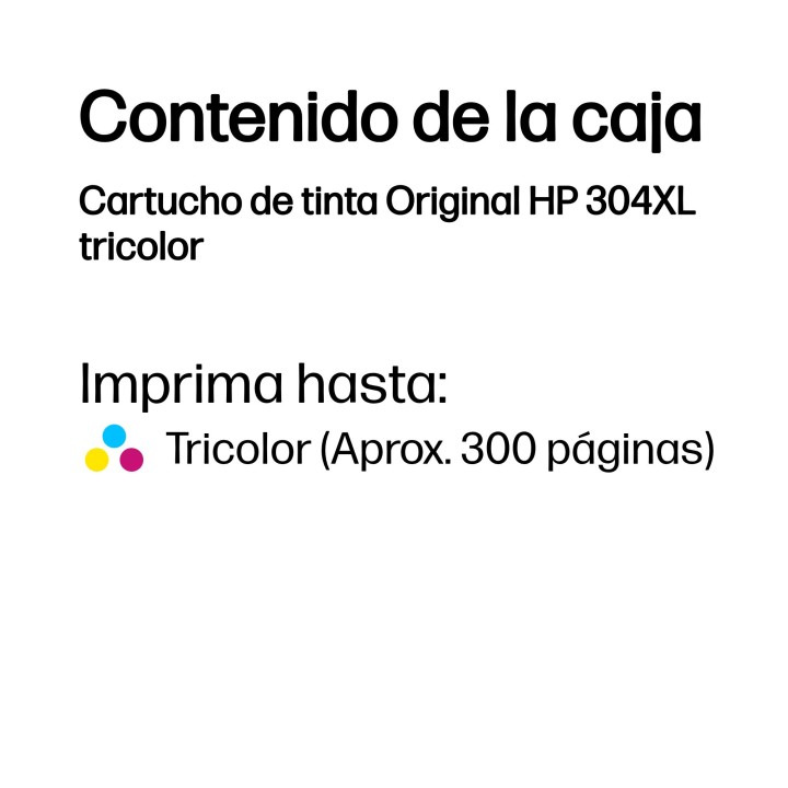 Tinta HP 304XL Tricolor 7ml 300 páginas (N9K07AE)