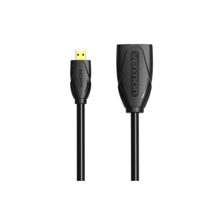 Cable Micro HDMI Vention ABBBF 4K 1m 34AWG Cobre Libre de Oxígeno Negro