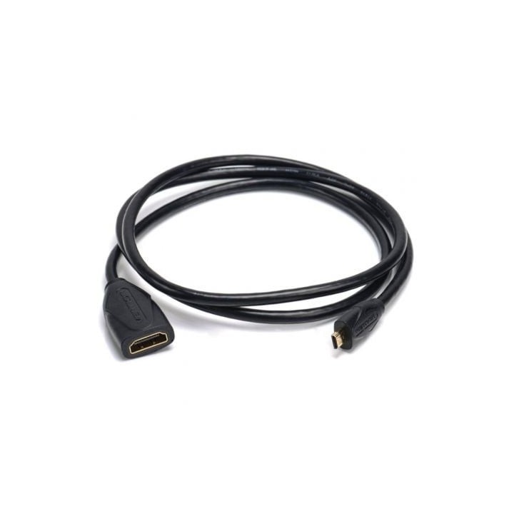 Cable Micro HDMI Vention ABBBF 4K 1m 34AWG Cobre Libre de Oxígeno Negro