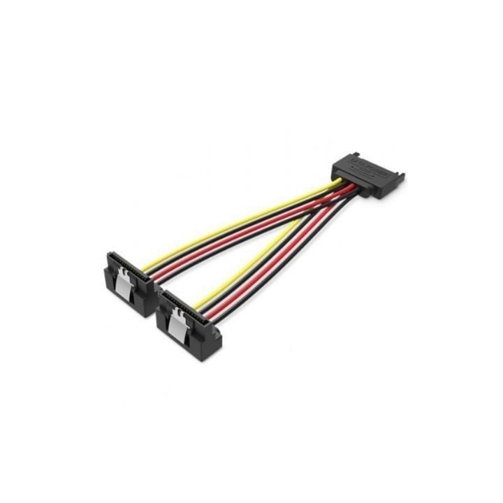 Cable Alimentación Vention KDBBB SATA Macho a 2x SATA Hembra 0,15m 18AWG Negro