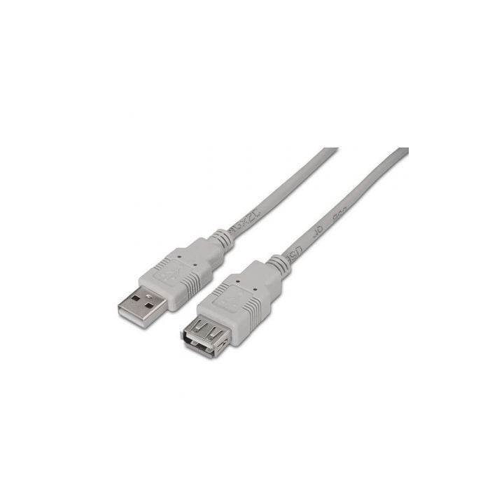 Cable USB 2.0 AISENS A101-0014 3m 60Mbps 2.5W Beige Extensión Tipo A Macho-Hembra
