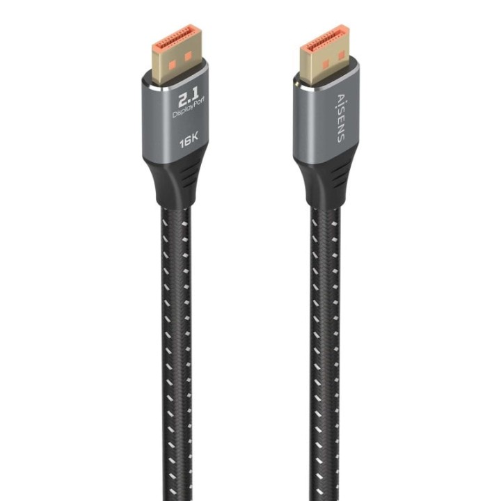 Cable AISENS DisplayPort V2.1 16K 80Gbps 2.0m DP Macho-Macho Ultra Alta Frecuencia