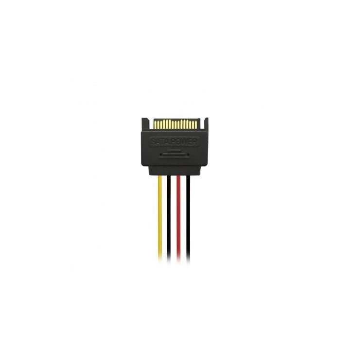 Cable AISENS A131-0353 SATA Macho a 2x Hembra 15 pines 0,2m Negro hasta 54W