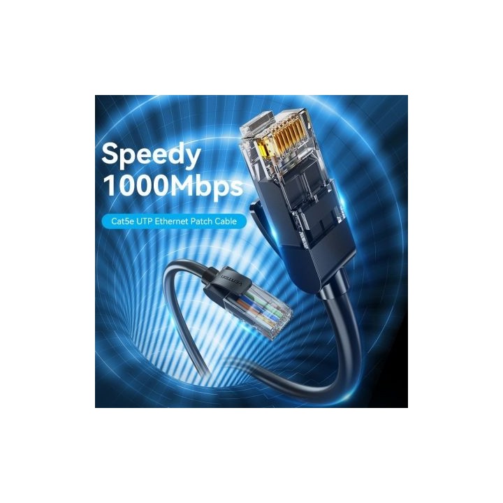 Cable de Red Vention IABBI Cat.5e RJ45 3m Negro 1000Mbps UTP PVC