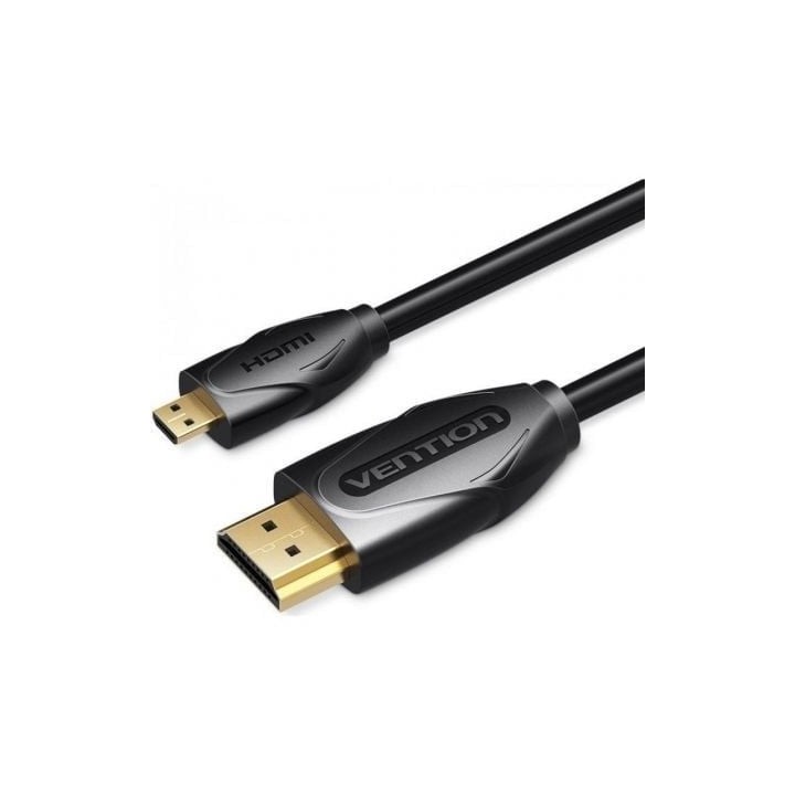Cable HDMI Vention VAA-D03-B100 1m Alta Velocidad 10.2Gbps 24K Micro HDMI Negro