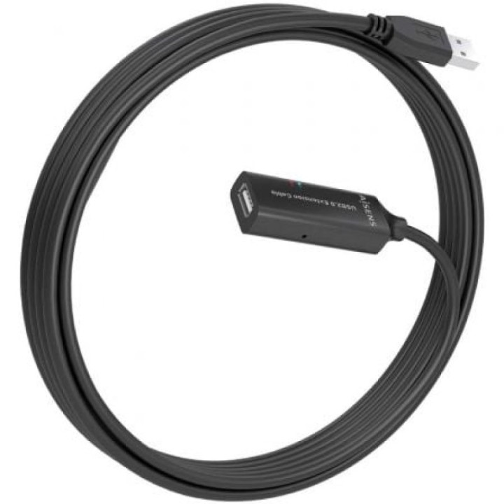 Cable alargador USB AISENS A101-0914 5m con amplificador USB 2.0 Negro