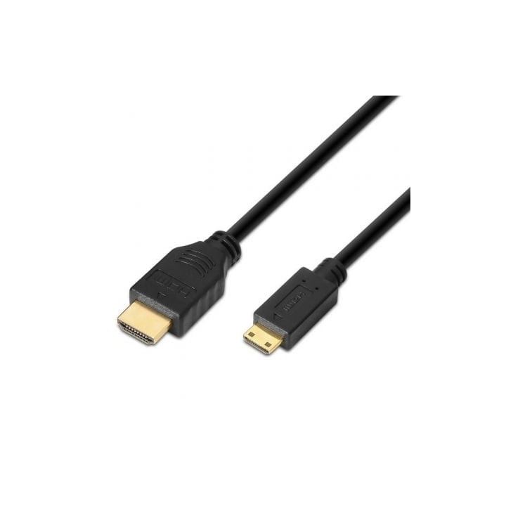 Cable HDMI AISENS A119-0114 1.8m Mini HDMI Macho/Macho 3D Oro Negro