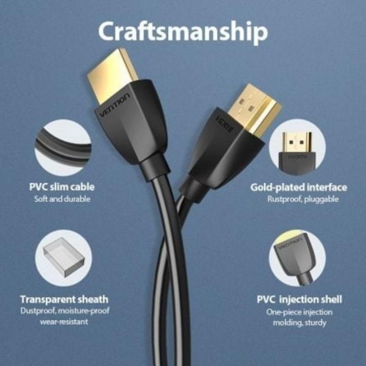 Cable HDMI Vention AAIBI 3m Ultrafino 8K 60Hz Chapado en Oro