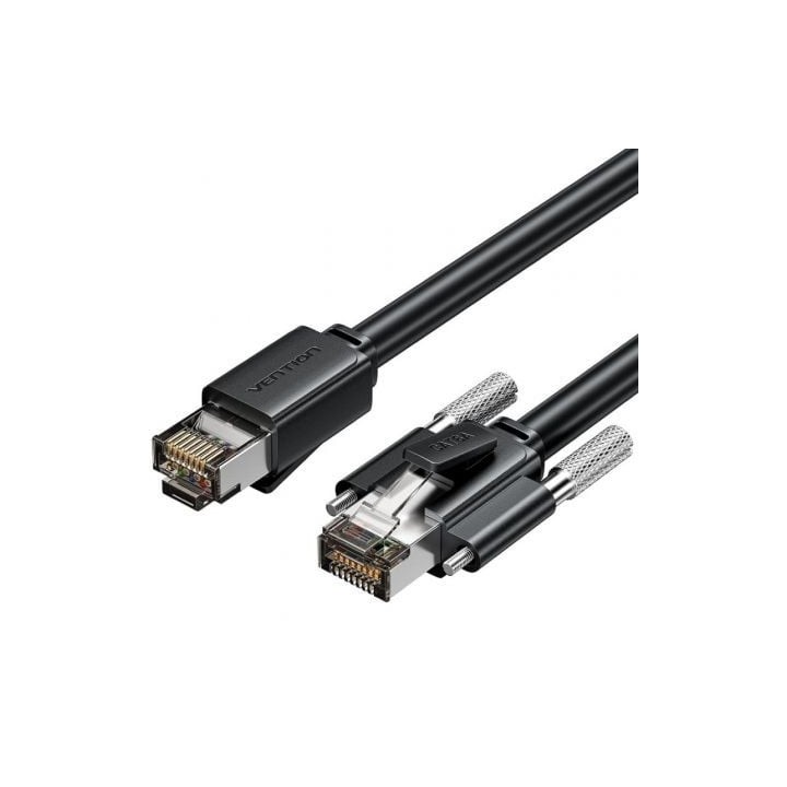 Cable de Red RJ45 Vention IBUBI SFTP Cat.6A 3m Negro 10Gbps Blindado Industrial
