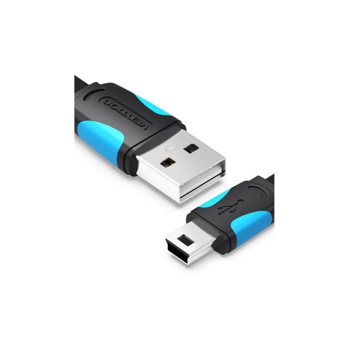 Cable USB Vention VAS-A14-B150 1.5m 480Mbps Azul Negro Mini USB Macho-Macho