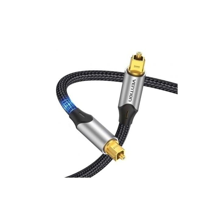 Cable de Audio Óptico Vention BAVHF 1m Toslink Macho Aluminio Gris