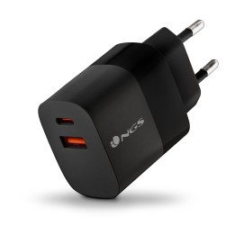 Cargador Pared NGS 1xUSB-C 1xUSB-A 45W Negro (BUD45W)