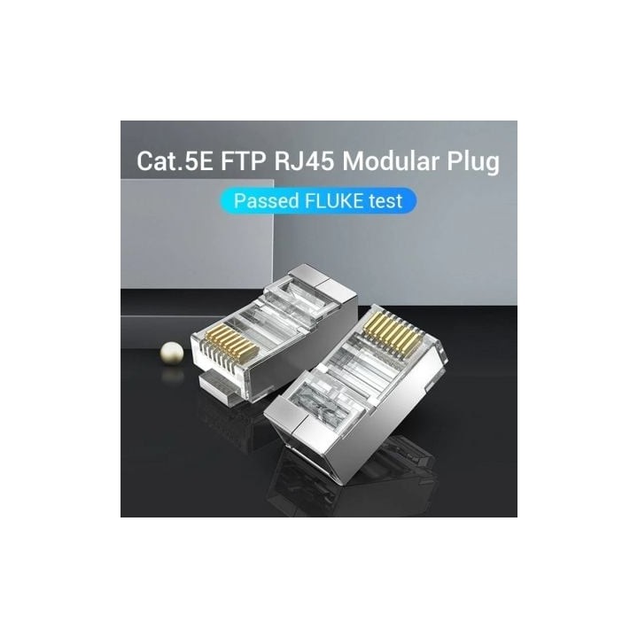 Conector RJ45 Vention IDAR0-100 Cat.5e FTP Transparente Plata 100 uds