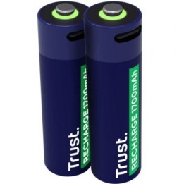 Pila AA Trust 25584 Recargable Pack 2 Unidades 1700mAh USB-C 2h Carga LED