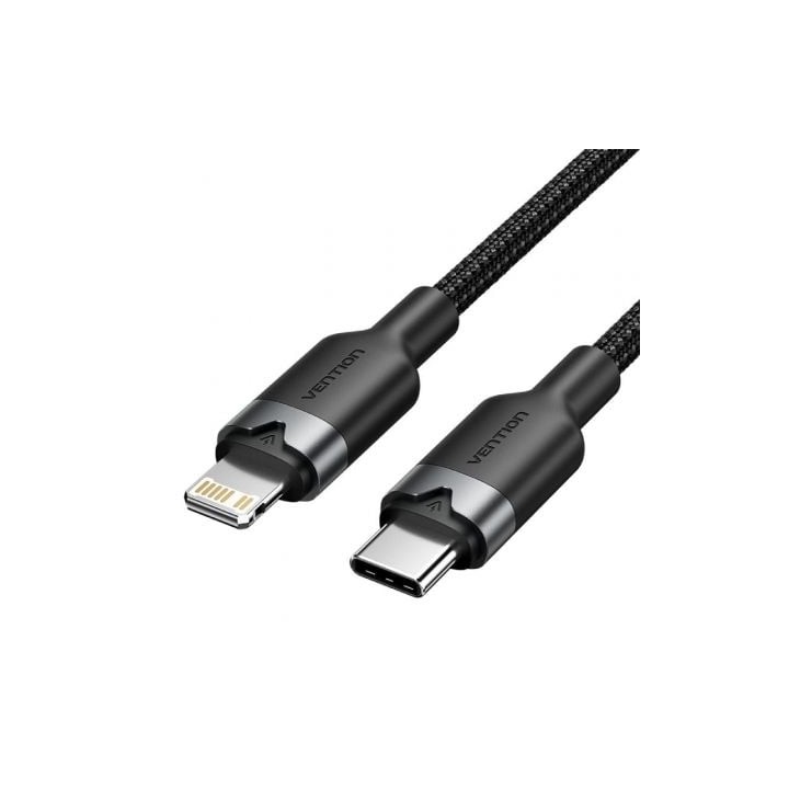 Cable Vention LALBF USB Tipo-C Lightning 1m 27W 480Mbps Negro