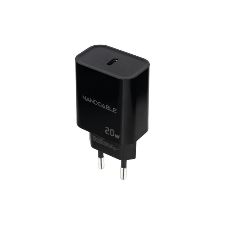 Cargador de Pared Nanocable 10.10.2006 20W 1xUSB-C Negro Universal PD