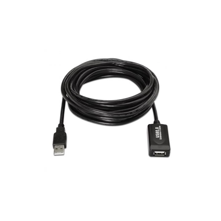 Cable alargador USB AISENS A101-0019 10m USB 2.0 Macho-Hembra Negro 60Mbps