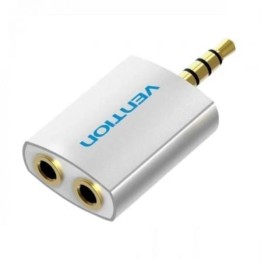 Adaptador Audio Vention BDAW0 Jack 3.5mm Macho a 2x Jack 3.5mm Hembra Blanco Aluminio