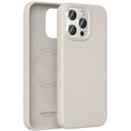 Funda silicona Vention KUFM0-40 MagSafe iPhone 15 Pro Max Gris microfibra e imán N52*38