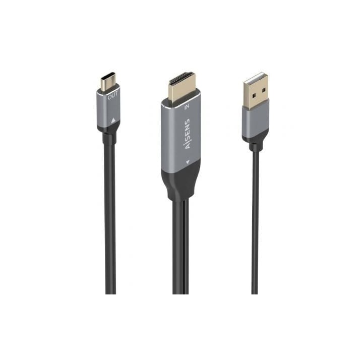 Cable conversor HDMI 2.0 macho USB-A macho a USB-C macho AISENS A109-0871 4K 1.8m negro